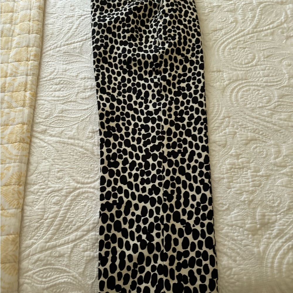 J. Crew Collection Black and White Leopard Print Women's cropped pants